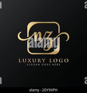 Initial NZ Logo Design Vector Template. NZ Schreiben Logo Design Stock Vektor