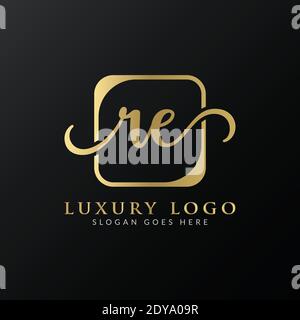 Initial re Brief Logo Design Moderne Typografie Vektor-Vorlage. Kreativer Luxus Buchstabe re Logo-Design. Stock Vektor