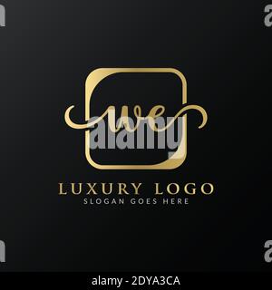 Kreativer Brief WIR Logo Design Vektor Vorlage. Initial Luxury Letter WE Logo Design Stock Vektor