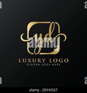 YD Logo Design Vektor-Vorlage. Anfänglicher Luxusbuchstabe YD Vektorgrafik Stock Vektor