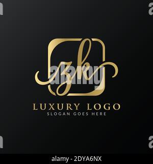 ZK Logo Design Vektor Vorlage. Anfänglicher Luxusbuchstabe ZK Vektorgrafik Stock Vektor