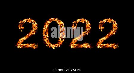 2022 Neujahr. Vektordarstellung „Feuersymbol“. Flammendesign. Stock Vektor