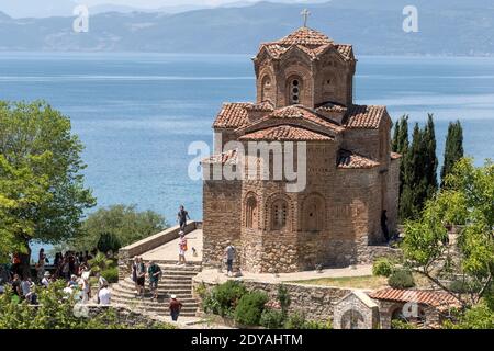 Kirche des heiligen Johannes des Theologen in Kaneo, Ohrid, Mazedonien, (FYROM), Republik Nordmakedonien Stockfoto