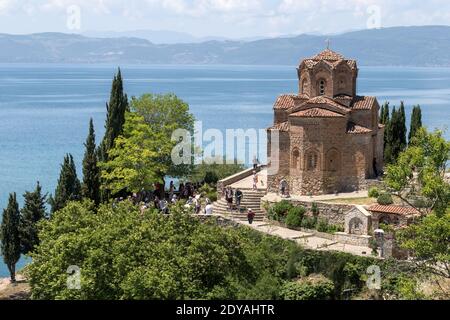 Kirche des heiligen Johannes des Theologen in Kaneo, Ohrid, Mazedonien, (FYROM), Republik Nordmakedonien Stockfoto