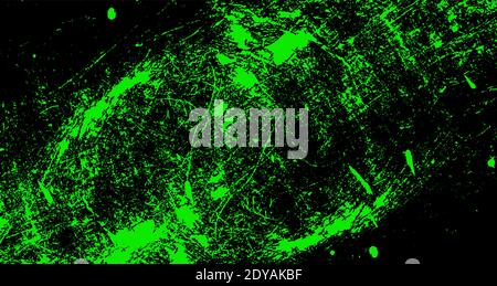 Grunge hellen Neon Hintergrund. Grüne Abdunsen an einer schwarzen Wand. Stock Vektor