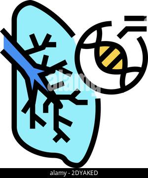 Zystische Fibrose Atemwegserkrankung Farbe Symbol Vektor Illustration Stock Vektor