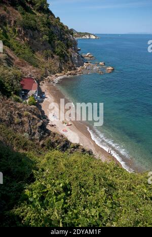 Strand Le Viste, Portoferraio, Insel Elba, Toskana, Italien Stockfoto