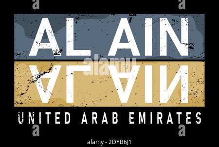 Vektor-Logo AL AIN Vereinigte Arabische Emirate, 3 isolierte Plakate: Banner Stock Vektor