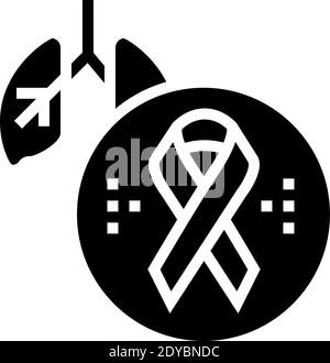 Verschlechterung der Lungenfunktion bei hiv-infizierten Patienten Glyphen-Symbol vektorgrafik Stock Vektor