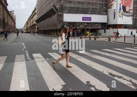 Lllustration des täglichen Lebens in Paris, Frankreich. Lllustration du quotidien à Paris en France. Stockfoto