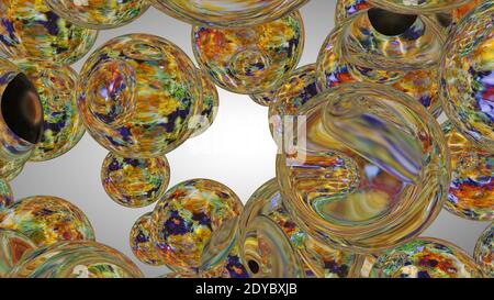 Abstrakte bunte Kreise Hintergrund, 3D-Rendering Stockfoto