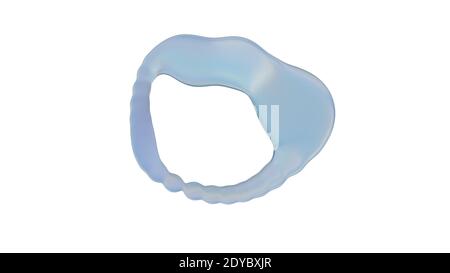 Die hochauflösende Wasserspritzer-Kollektion isoliert auf weißem Hintergrund, 3D-Rendering Stockfoto