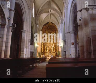INNENRAUM - IGLESIA INICIADA EN EL S XIII PERO CONSTRUIDA CASI EN SU TOTALIDAD EN EL S XV ORT: IGLESIA DE SANTA MARIA MAGDALENA. Torrelaguna. MADRID. SPANIEN. Stockfoto