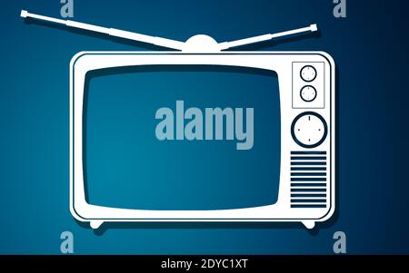 Eine Illustration eines Retro alten Vintage-Fernsehgeräts Stockfoto