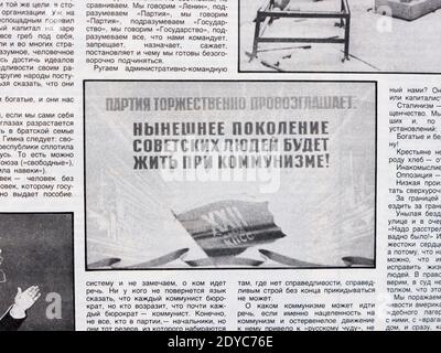 Innen der russischen Zeitschrift 'Ogoniok'. Stockfoto