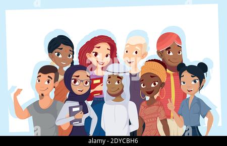 Gruppe von Menschen Vielfalt Zeichen Vektor Illustration Design Stock Vektor