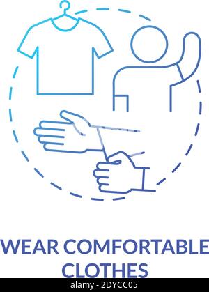 Tragen bequeme Kleidung Konzept Symbol Stock Vektor