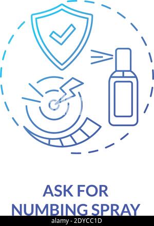 Nach dem Symbol für das betäubende Sprühkonzept fragen Stock Vektor