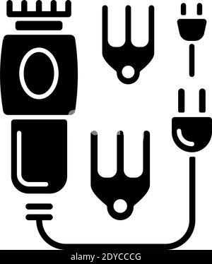 Elektrische Haarschneider schwarz Glyphe Symbol Stock Vektor