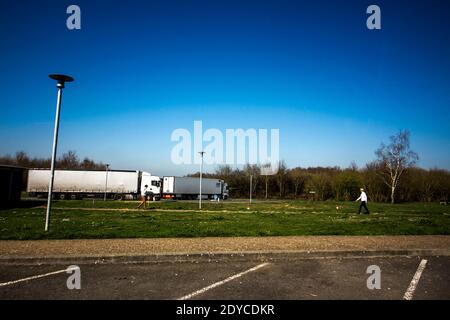 FRA - AUTOBAHNBEREICH. Normandie Autobahn Bereich. FRA - AIRE D'AUTOROUTE. Aire d'Autoroute de Normandie. Stockfoto