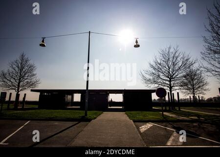 FRA - AUTOBAHNBEREICH. Normandie Autobahn Bereich. FRA - AIRE D'AUTOROUTE. Aire d'Autoroute de Normandie. Stockfoto