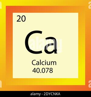 Ca Calcium – Periodensystem Für Chemische Elemente. Einzelelement-Vektor-Illustration, Alkaline Earth Metals Elementsymbol mit molarer Masse und Ordnungszahl Stock Vektor