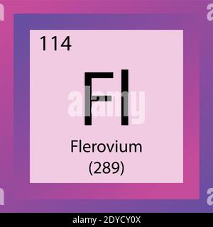 Fl-Periodensystem Für Chemische Elemente Von Flerovium. Vektordarstellung eines einzelnen Elements, Elementsymbol mit molarer Masse und Ordnungszahl. Stock Vektor