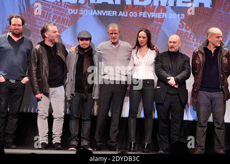 Xavier Palud, Pascal Laugier, Xavier Gens, Christophe Lambert, Marina De Van, cc, Nicolas Boukhrief posiert bei einem Fotofilm der Jury während des 20. Fantastic'Arts Film Festival in Gerardmer, Frankreich am 30. Januar 2013. Foto von Jerome Domine/ABACAPRESS.COM Stockfoto