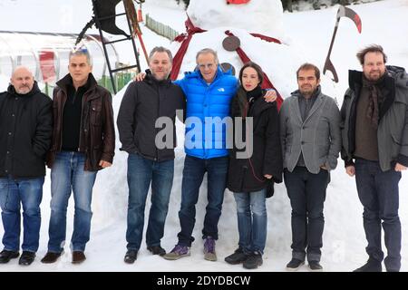 Jurymitglieder (L-R) Pitof, Marc Caro, Nicolas Boukhrief, Pascal Laugier, Christophe Lambert (Präsident), Marina De Van, Xavier Gens und Xavier Palud posieren bei einer Fotoschau während des 20. Fantastic'Arts Film Festival in Gerardmer, Frankreich am 31. Januar 2013. Foto von Jerome Domine/ABACAPRESS.COM Stockfoto