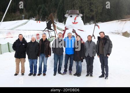 Jurymitglieder (L-R) Pitof, Marc Caro, Nicolas Boukhrief, Pascal Laugier, Christophe Lambert (Präsident), Marina De Van, Xavier Gens und Xavier Palud posieren bei einer Fotoschau während des 20. Fantastic'Arts Film Festival in Gerardmer, Frankreich am 31. Januar 2013. Foto von Jerome Domine/ABACAPRESS.COM Stockfoto