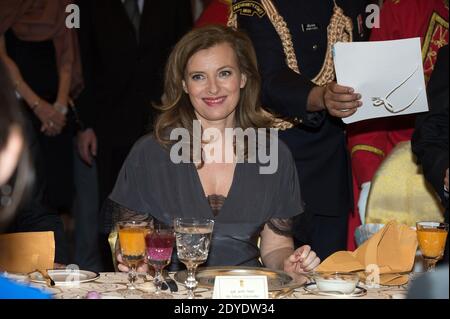 Valerie Trierweiler besucht am 14. Februar 2013 das Staatsessen im Rashtrapati Bhavan, Präsidentenpalast in Neu-Delhi, Indien. Foto von David Niviere/Pool/ABACAPRESS.COM Stockfoto