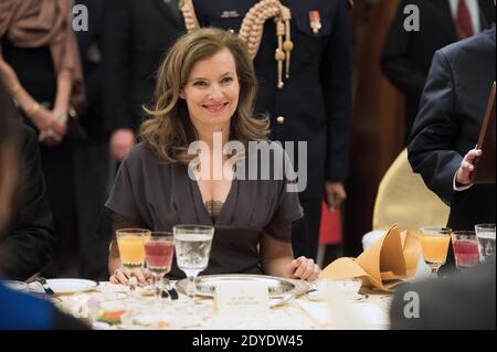 Valerie Trierweiler besucht am 14. Februar 2013 das Staatsessen im Rashtrapati Bhavan, Präsidentenpalast in Neu-Delhi, Indien. Foto von David Niviere/Pool/ABACAPRESS.COM Stockfoto