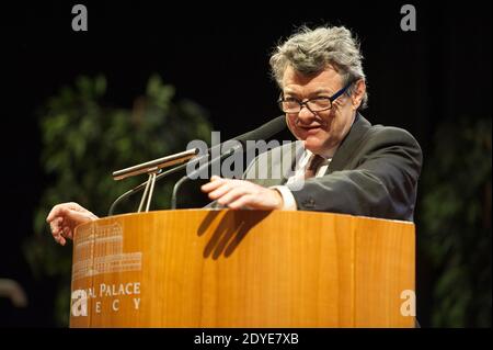 Der Präsident der französischen Union unabhängiger Demokraten (UDI) Jean-Louis Borloo nahm an einem Treffen in Annecy, Frankreich, am 28. Februar 2013 zur Gründung der UDI-Partei in Haute-Savoie Teil. Foto von Gilles Bertrand/ABACAPRESS.COM Stockfoto