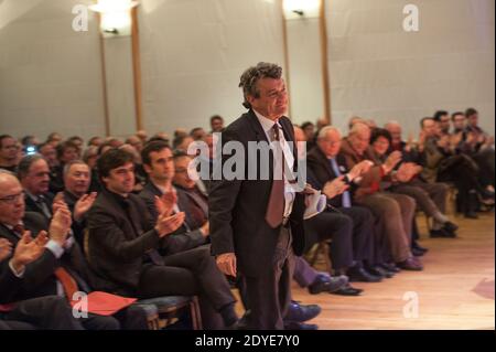 Der Präsident der französischen Union unabhängiger Demokraten (UDI) Jean-Louis Borloo nahm an einem Treffen in Annecy, Frankreich, am 28. Februar 2013 zur Gründung der UDI-Partei in Haute-Savoie Teil. Foto von Gilles Bertrand/ABACAPRESS.COM Stockfoto