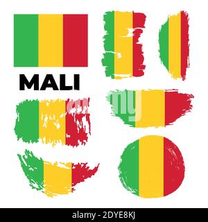Flagge des Landes Mali. Alles gute zum Unabhängigkeitstag von Mali Stock Vektor