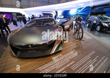 Peugeot Onyx Konzept im Rahmen des 83. Internationalen Genfer Autosalons am 6. März 2013 in Genf, Schweiz. Foto von Gilles Bertrand/ABACAPRESS.COM Stockfoto