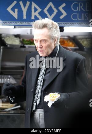 Der US-Schauspieler Christopher Walken filmt am 14. März 2013 in New York, NY, eine Neuaufnahme des Films "Gods Behaving Badly".Foto: Charles Guerin/ABACAPRESS.COM Stockfoto