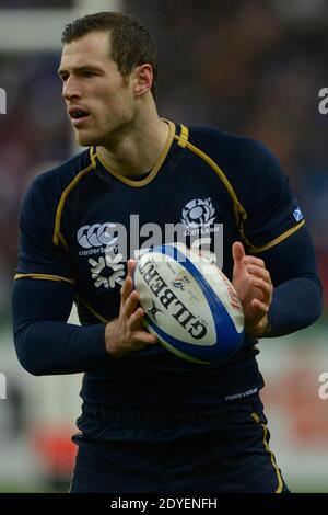 Schottlands Tim Visser während des RBS 6 Nations Tournament Rugby-Spiels, Frankreich gegen Schottland im Stade de France in Saint-Denis Vorort von Paris, Frankreich am 16. März 2013. Frankreich gewann 23-16. Foto von Henri Szwarc/ABACAPRESS.COM Stockfoto