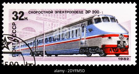 MOSKAU, RUSSLAND - 23. MÄRZ 2019: Briefmarke gedruckt in der Sowjetunion (Russland) zeigt, Serie, circa Stockfoto