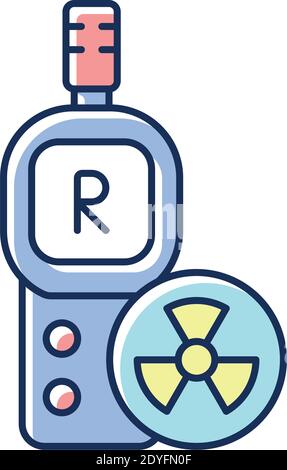 RGB-Farbsymbol für Strahlungsdosimeter Stock Vektor