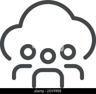 Vektorsymbol für freigegebene Ordner Moderne einfache Vektordarstellung Stock Vektor