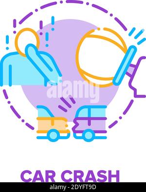 Car Crash, Traffic Accident Vektor Concept Color Stock Vektor