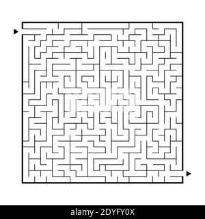Schwieriges großes Labyrinth. Spiel für Kinder und Erwachsene. Puzzle für Kinder. Labyrinth-Rätsel. Finden Sie den richtigen Weg. Flache Vektorgrafik Stock Vektor