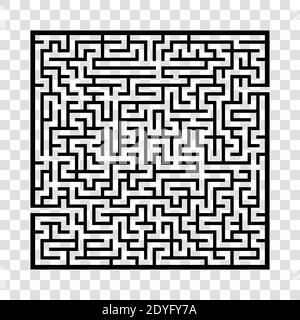 Schwieriges großes Labyrinth. Spiel für Kinder und Erwachsene. Puzzle für Kinder. Labyrinth-Rätsel. Finden Sie den richtigen Weg. Flache Vektorgrafik Stock Vektor