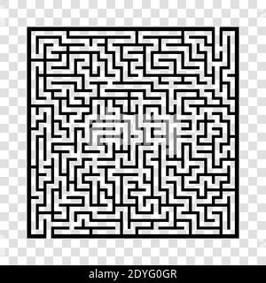 Schwieriges großes Labyrinth. Spiel für Kinder und Erwachsene. Puzzle für Kinder. Labyrinth-Rätsel. Finden Sie den richtigen Weg. Flache Vektorgrafik Stock Vektor