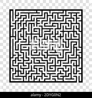 Schwieriges großes Labyrinth. Spiel für Kinder und Erwachsene. Puzzle für Kinder. Labyrinth-Rätsel. Finden Sie den richtigen Weg. Flache Vektorgrafik Stock Vektor