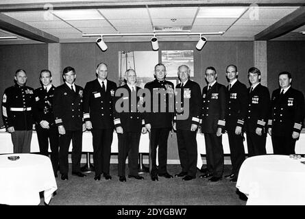 Startparty für das Dock-Landungsschiff USS GERMANTOWN (LSD 42). Stockfoto