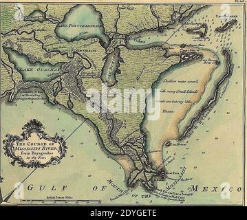 Lake Borgne de la Tour Karte 1720. Stockfoto