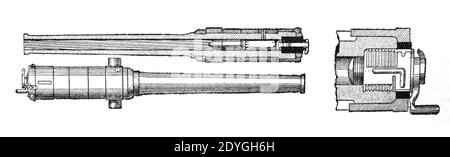 Lahitolle Canon 95mm 1875-1879 vor 1923. Stockfoto