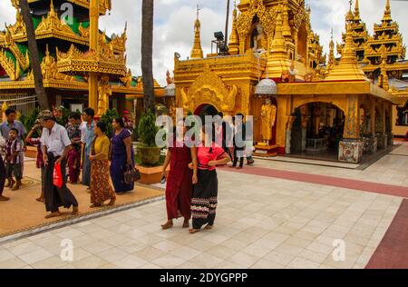 Kyauktan Township, Yangon Region Myanmar Burma Asien, besuchen Sie die Kyauktan Ye Le Pagode Stockfoto